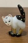 FENTON HALLOWEEN OPAL MIST GLASS WITCH HAT SCAREDY CAT HP SIGNED A.VANZILE RARE