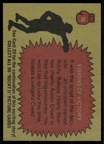 Rocky II 1979 Movie Topps Card #19 (NM) - Picture 2 of 2