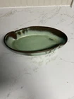 Frankoma Shallow Bowl Oval Serving Dish #205 Vintage Prairie Green
