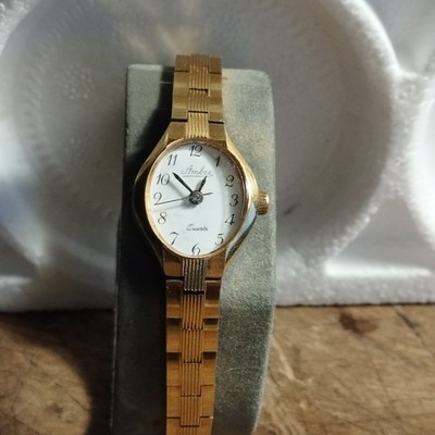 Gold Bernstein Uhr Quarz Damen Fass inkl. Batterie