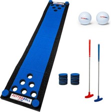 PutterBall Putting Game Set - 9ft Backyard Golf Mat w/ 2 Putters