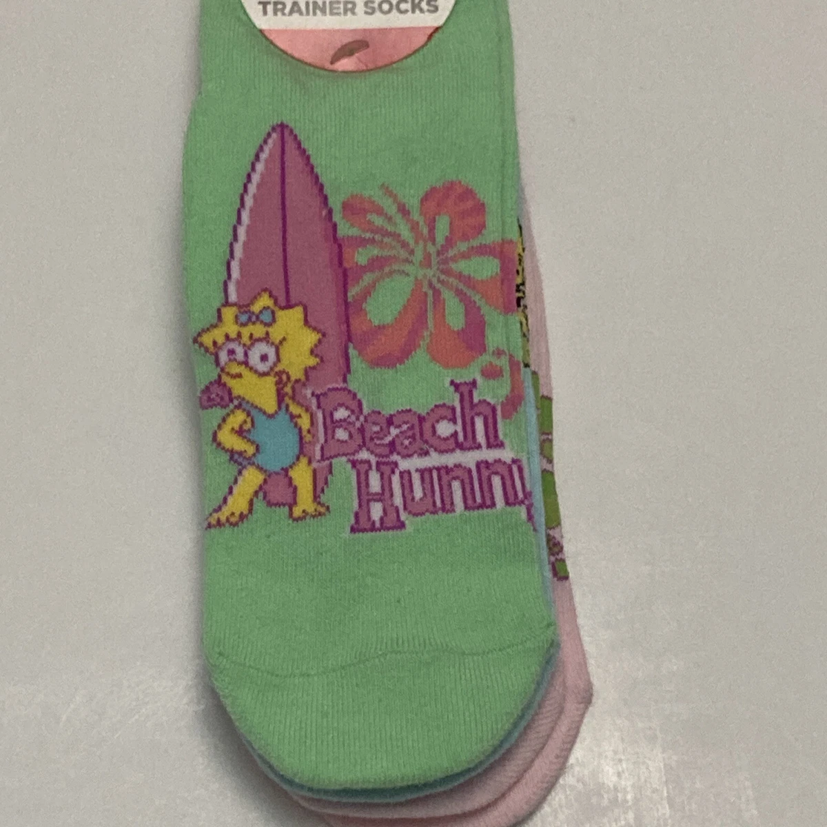 Conjunto Calcetines Primark Simpsons US6-10 Marge Maggie Lisa Sirena Surf Playa Nuevo