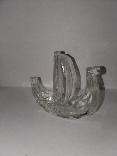 Mid Century Swedish Glass Viking Ship Pukeberg 5.5”