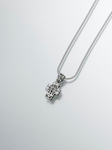 Gold Vermeil Filigree Cross Memorial Jewelry Pendant Funeral Cremation Urn - Picture 3 of 7