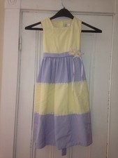 RARE EDITIONS Girls BLUE Yellow Floral Accent Dress Sz 6x Church Wedding