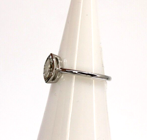 14k 0.59 Ct. Marquise Diamond Solitaire White Gold Size 6 - 第 3/5 張圖片