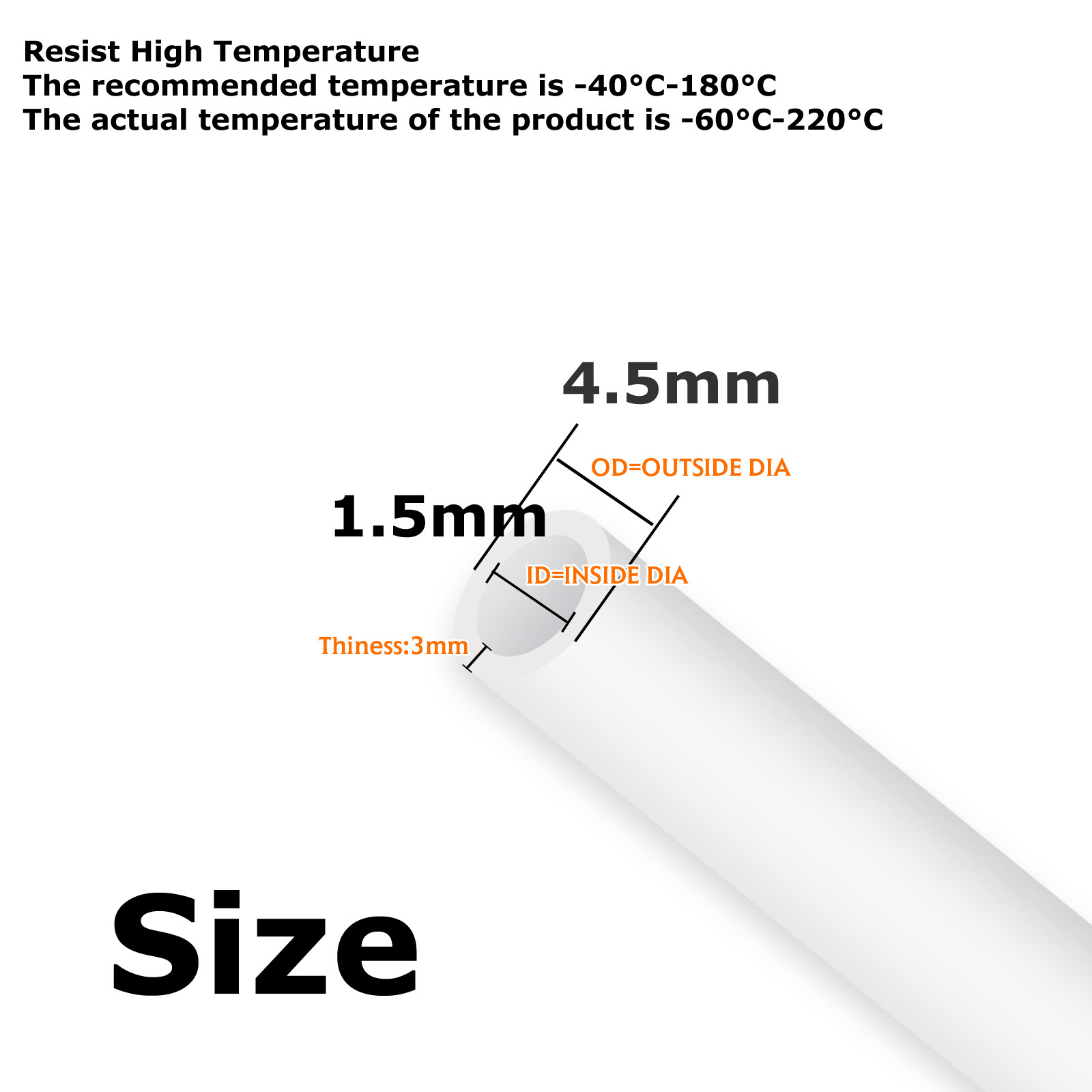 Clear Food Grade Silicone Tube Rubber Hose Pipe Resist High Temp