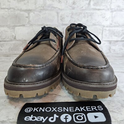 Sperry Authentic Original Lug 3-Eye Brown Leather Boat
