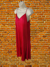 AUTOGRAPH PINK DRESS SIZE UK 12 WOMENS SPAGHETTI STRAP PLEATED SUMMER EVENING 