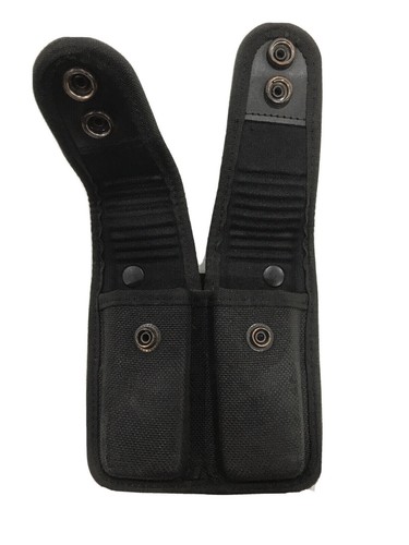 Bianchi Double Magazine Pouch Nylon Size 2 Black Ex Military - Imagen 2 de 4