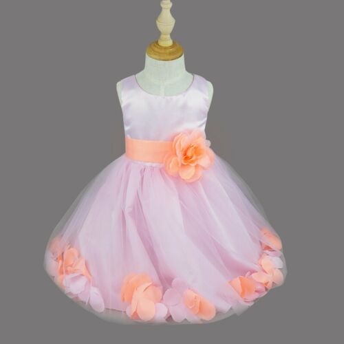 Kids Flower Girls Dress Bowknot Wedding Baptism Christening Tutu Dresses Gown - Picture 43 of 132