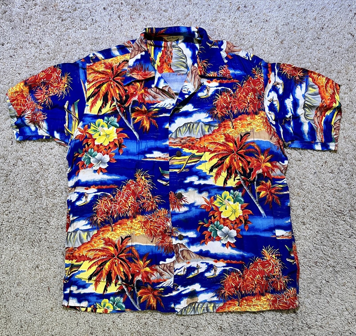 トップス 50s Hale Hawaii aloha shirt Vintage 1940s 1950s Women's Hale Hawaii Tea Timer Land of