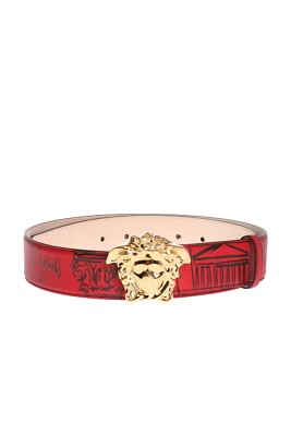 ベルト Versace Cintura Palazzo VERSACE Gioelleria Jetes Reversible Palazzo Belt, Black