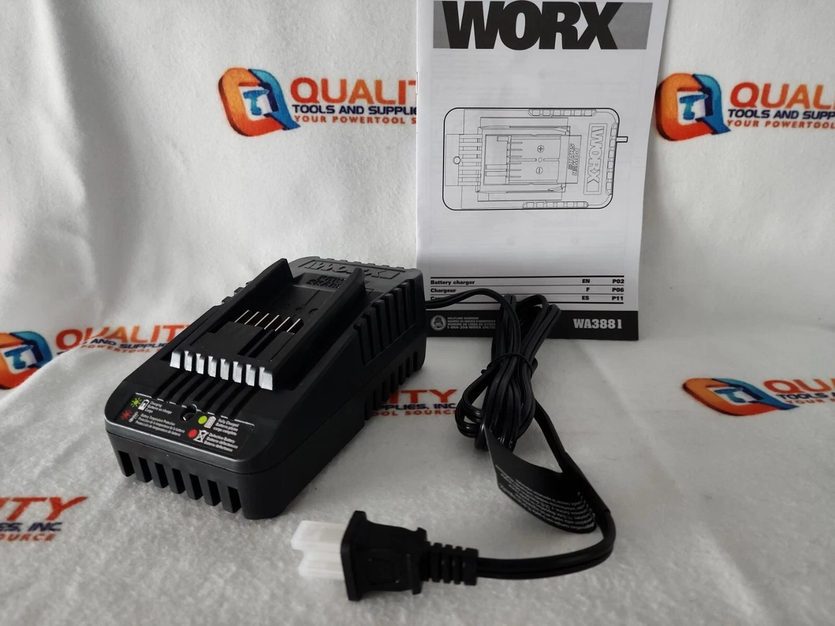 New WORX WA3881 20V Max Lithium Ion Battery Charger 845534018516