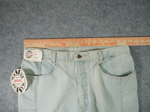 Vintage Mastal Sports Jeans Womens 16 Light Wash Bareback High Rise Denim Y2K - Picture 9 of 18