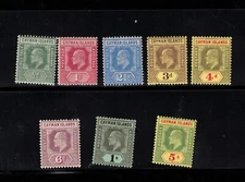 Cayman Islands #21 - #28 Very Fine Mint Original Gum Hinged Set