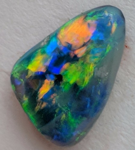 IMPRESIONANTE 3.16ct Negro Sólido MULTICOLOR Ópalo Forma Libre Lightning Ridge! - Imagen 7 de 9