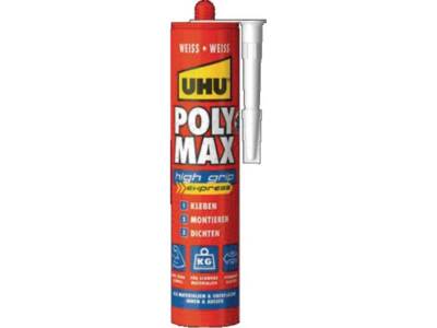 12er PACK(Stk) UHU 47230 Kleb- und Dichtstoff POLY MAX 10 SEK SOFORT POWER weiß