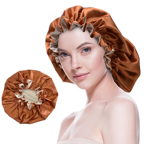 Silk Bonnet for Sleeping Satin Bonnets Double Layer Reversible Hair Cap Bonne...