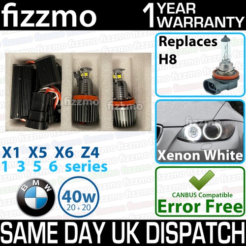 FIZZMO XENO BIANCO H8 LED BMW LAMPADINA OCCHIO ANGELO 20w 40w X5 E70 X6 E71 5 E60 E61 E92 - Foto 1 di 1