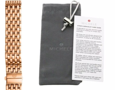 #ad NEW MICHELE Deco MID Madison 16 MM Rose Gold Plated Bracelet MS16DM267715 $600 $325.00