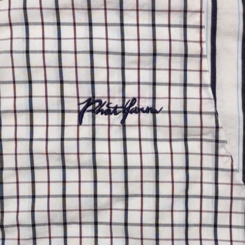 Мужская рубашка Phat Farm размер XL белая синяя в полоску на пуговицах с длинным рукавом хип-хоп - Изображение 3 из 4