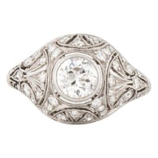 Gorgeous Old European Cut White Sapphire Women's Wedding Bright Finish Ring