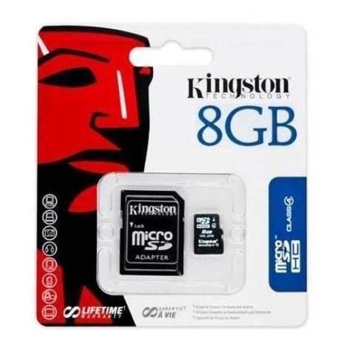 Kingston 8GB MICRO SDHC MEMORY CARD WITH ADAPTER CLASS 4  - Afbeelding 1 van 3