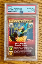 Chris Casamassa Mortal Kombat Scorpion Actor Signed 1992 Trading Card Auto PSA C