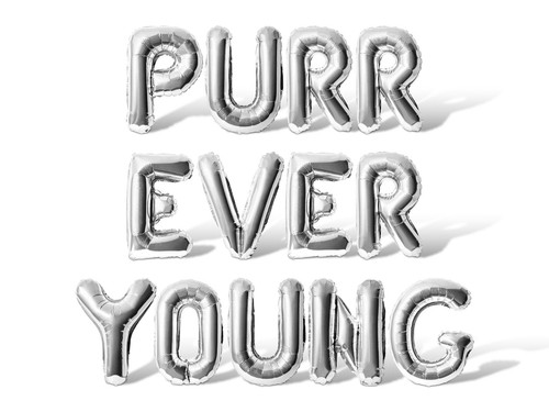 PURR EVER YOUNG Letter Balloon Banner - Pet Cat Birthday Party Decorations - Picture 41 of 55