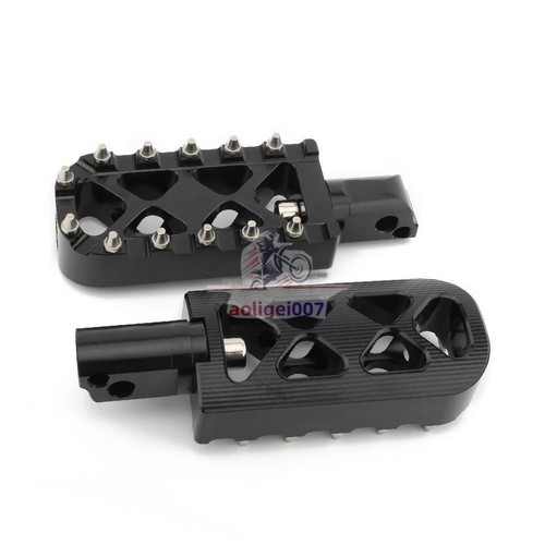 Wide Fat MX Style Foot Pegs Footrest For Harley Dyna Sportster XL Chopper Bobber - Picture 8 of 10
