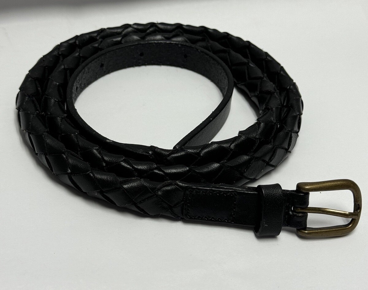 Hobo International Leather Braided Belt Sz M Black | eBay display picture 1