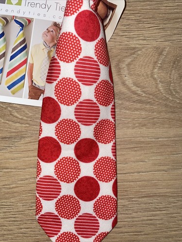 Trendy Ties Little Boys Red Spots Necktie Baby 3-18 Months - Picture 2 of 3