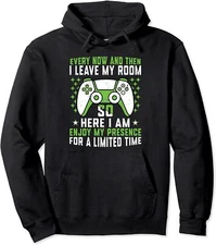 Funny Gaming Every Now And Then I Leave My Room Gamer Unisex Hooded Sweatshirt