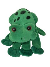 Vintage Plush Creations Green Frog Hand Glove Puppet 9" 1990's
