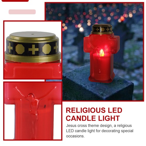 2pcs Creative Jesus Candle Religious Prayer Candle Light Battery Party - Picture 6 of 12
