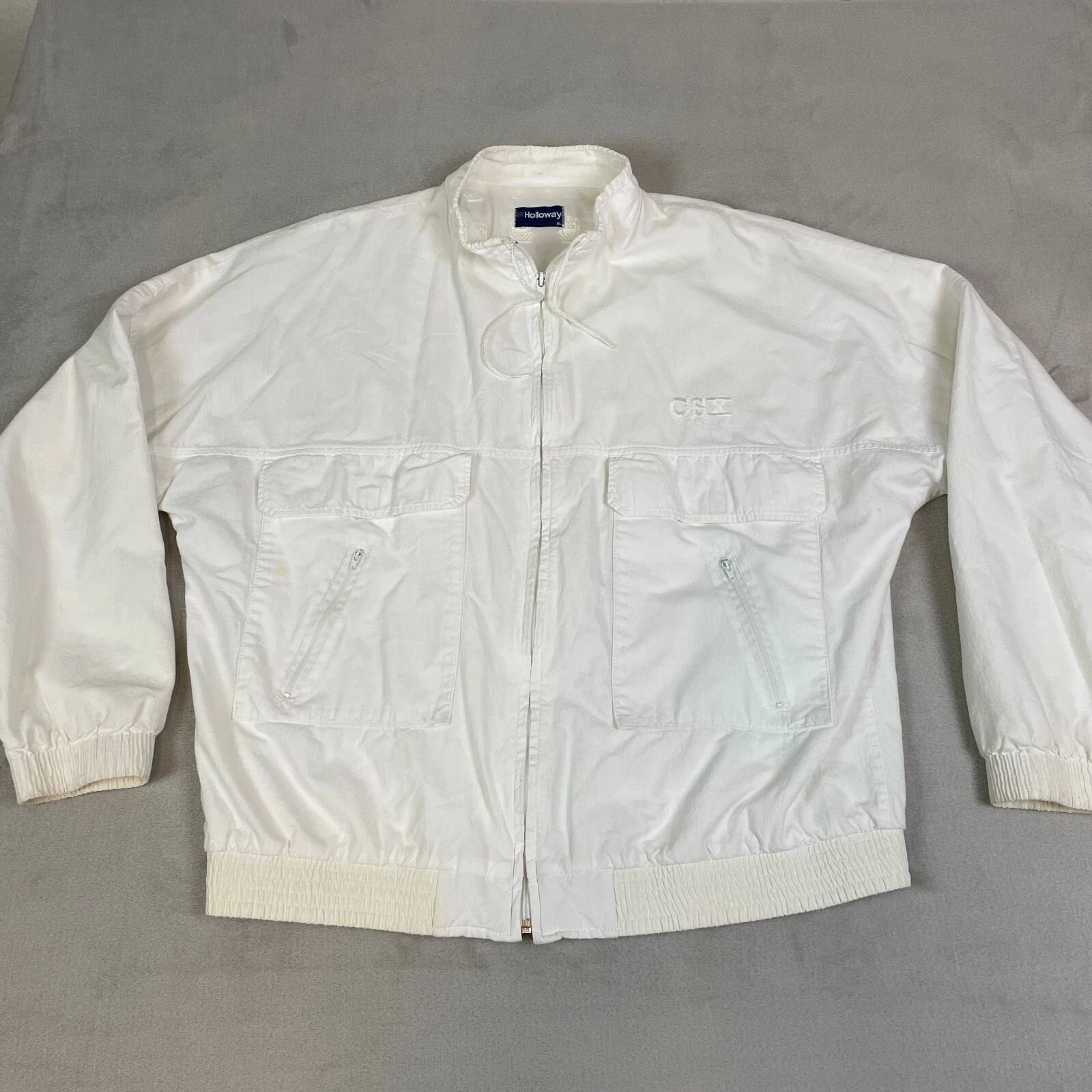 holloway vintage csx transportation railroad sportsmaster embroidered jacket