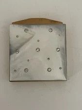 Vintage MCM Kotler & Kopit Gold Tone Makeup Compact Mirror Faux Mother Of Pearl