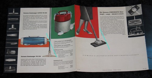 Siemens Staubsauger ,Klapp Prospekt ,60er Jahre - Bild 5 von 6