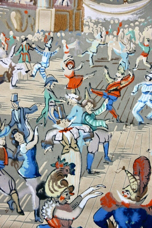 Historische Tapete, Fest im Theater, Bühnenszene, "Opera", Frankreich, um 1920 - Bild 4 von 4