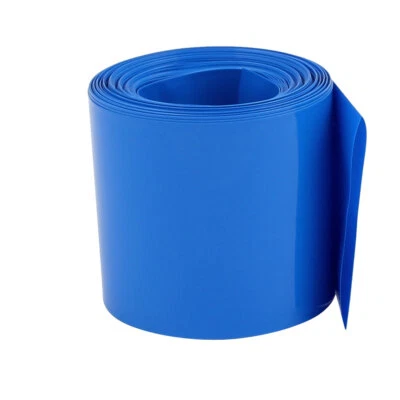 Akku PVC Wärmeschrumpfschlauch 70mm Flach Breit Batterielagerungen 2,1M Blau - Bild 1 von 2