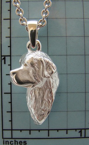 Sterling Silver Newfoundland Head Study Pendant - Picture 5 of 5