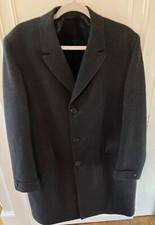 Barron Anderson Pure Wool Herringbone Pattern Vintage Coat Union Made In The USA