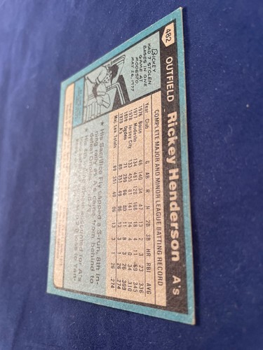1980 TOPPS 482 RICKEY HENDERSON BASEBALL RC ROOKIE CARD HOF GOAT - Picture 5 of 6