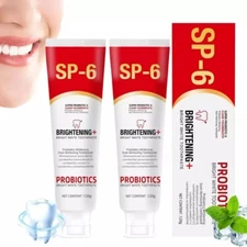 2Pcs sp-6 Ultra whitening Toothpaste, Super sp6 brightening Oral probiotic Pasta