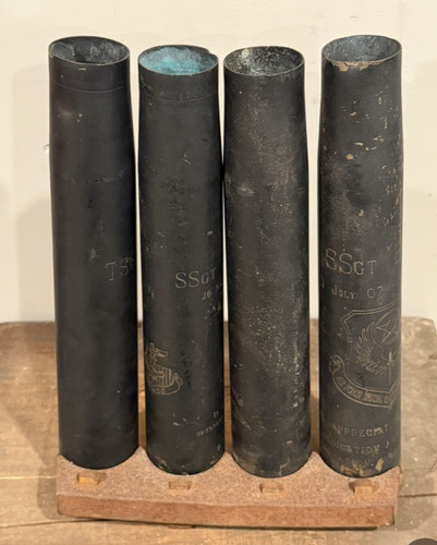 ORIGINAL 1945 WW2 US NAVY ANTI AIRCRAFT APPRECIATION TROPHY CASINGS 40 MM MK2 (S