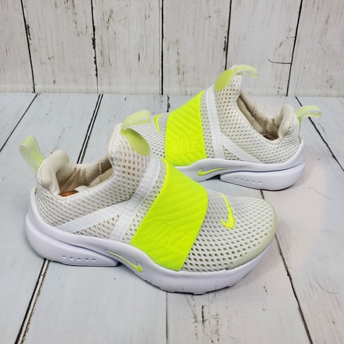 NIKE Presto Extreme Toddler Size 10C White Yellow Neon Slip On EUC AA3514-101 - Picture 1 of 16