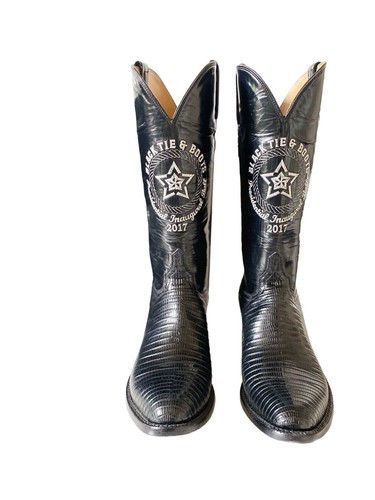 Lucchese Exotic Lizard Boots 9.5 B Presidential Inaugural Black Tie & Boots Ball - Picture 2 of 24