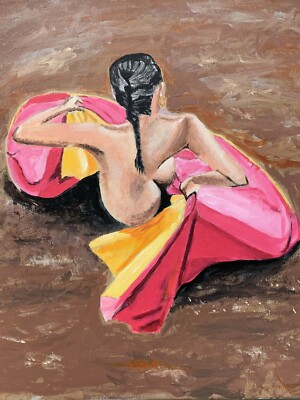 Dancing Shadow, Bullfighting, Spain, Acrylics on Canvas, Original, 16x20 inches