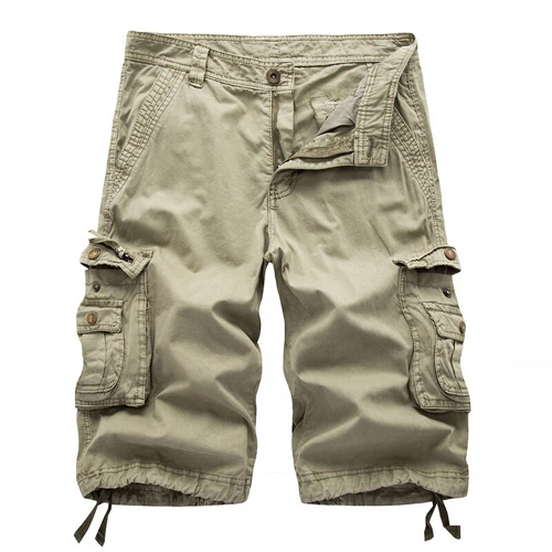 Herren Freizeit solide Cargo Shorts mehrere Taschen gewaschen Lounge 30 31 32 34 36 38-48 - Bild 13 von 26